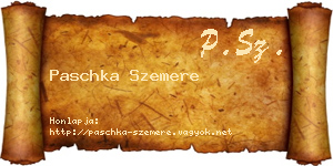 Paschka Szemere névjegykártya